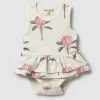 Brand new 🛒 Wilson & Frenchy Organic Ruffle Bodysuit - Babies Pretty Protea ❤️