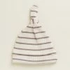 Best Sale ✔️ Wilson & Frenchy Organic Stripe Rib Knot Hat - Babies Hazelwood Ecru 👏