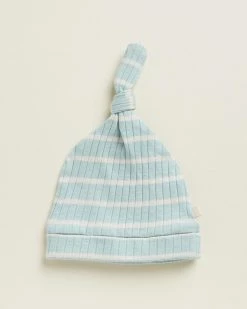 Discount 🧨 Wilson & Frenchy Organic Stripe Rib Knot Hat - Babies Pistachio & Ecru 👍