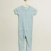 Buy 🛒 Wilson & Frenchy Organic Stripe Rib Zipsuit - Babies Pistachio & Ecru 🧨