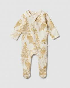 Flash Sale 🔔 Wilson & Frenchy Organic Zipsuit with Feet - Babies Owlly 💯