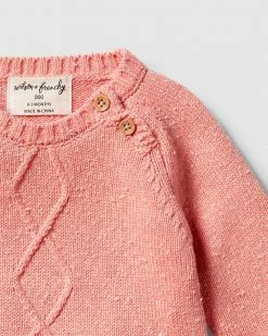 Buy 🎉 Wilson & Frenchy Knitted Cable Ruffle Growsuit - Babies Flamingo Fleck ⭐ -Baby Online store http3A2F2Fstatic.theiconic.com .au2Fp2Fwilson and frenchy 7242 4457621 3