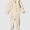 Buy 👏 Wilson & Frenchy Organic Stripe Rib Zipsuit - Babies Apricot 🛒