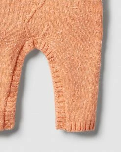 New ✨ Wilson & Frenchy Knitted Cable Ruffle Growsuit - Babies Apricot Fleck ⭐ -Baby Online store http3A2F2Fstatic.theiconic.com .au2Fp2Fwilson and frenchy 7288 8771021 4