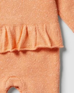 New ✨ Wilson & Frenchy Knitted Cable Ruffle Growsuit - Babies Apricot Fleck ⭐ -Baby Online store http3A2F2Fstatic.theiconic.com .au2Fp2Fwilson and frenchy 7288 8771021 5