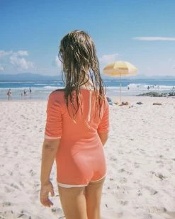 Best deal 👏 Zulu & Zephyr Mini Rib Rashie Onesie - Babies-Kids Papaya 🛒